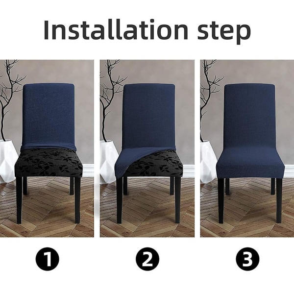 Ruokailutuolin päälliset Stretch-tuolinpäälliset Pehmeät tuolinpäälliset tuolinpäälliset tuolinpäälliset ruokasaliin 4 set blue