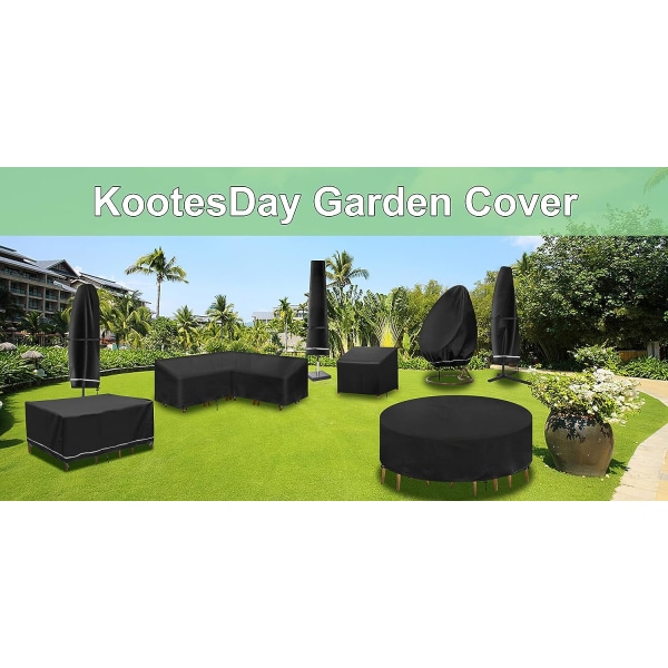 Formad cover（270x270x90CM）, vattentät Oxford cover, trädgårdsmöbler Cover för L-formad soffa, hörnsoffa