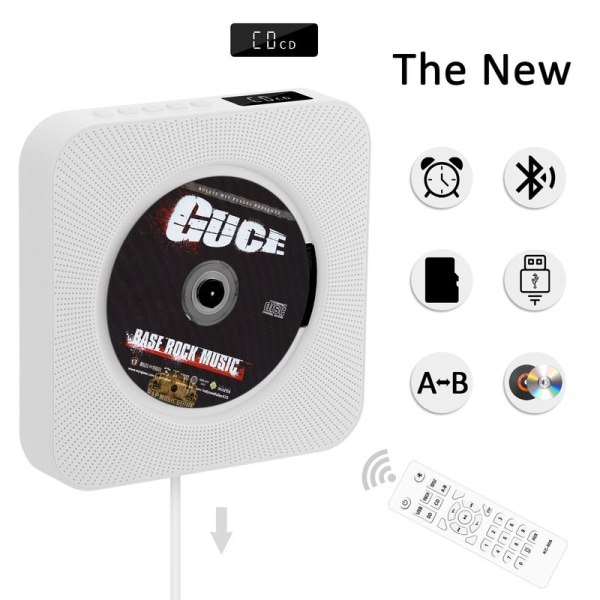 Seinään kiinnitettävä CD-soitin, kannettava Bluetooth albumi-CD-soitin