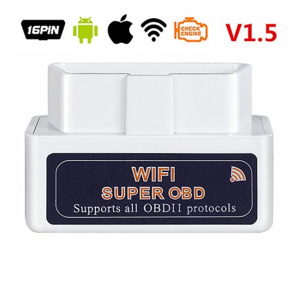 Obd2 Scanner Elm327 V1.5 Wifi Obd 2 Automotive Diagnostic Scanner för bil Obdii Elm 327 Wi-fi 1.5 Diagnostic Tool Code Reader White WiFi V1.5