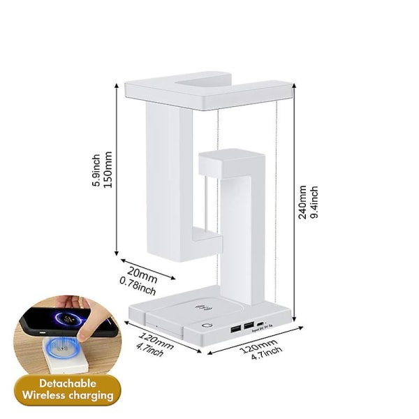 Smart trådløs ladependel bordlampe 10w trådløs lader Øyebeskyttelse Led nattlys Romantisk hjemmedekorasjon wireless charger 0-5W