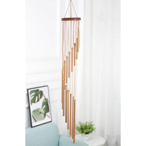 Utomhus Wind Chime 36 tums utomhus stämd flygel med 18 aluminiumlegeringsrör Sympatipresent till mamma, trädgård,