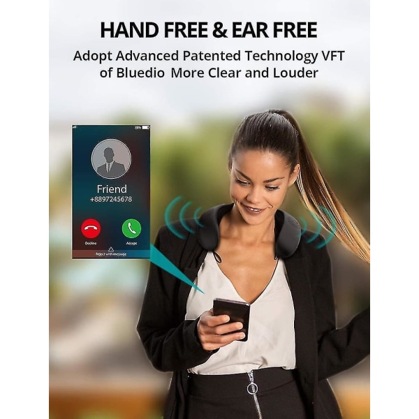 Bluetooth-høyttaler Bærbar trådløs nakkebåndshøyttaler for utendørssport