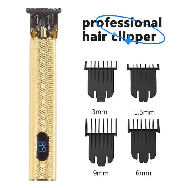 Hårklippare för män, professionella hårklippare Sladdlösa hårklippare Skäggtrimmer Set Uppladdningsbar rakkniv Zero Gap Haircut Groomin gold