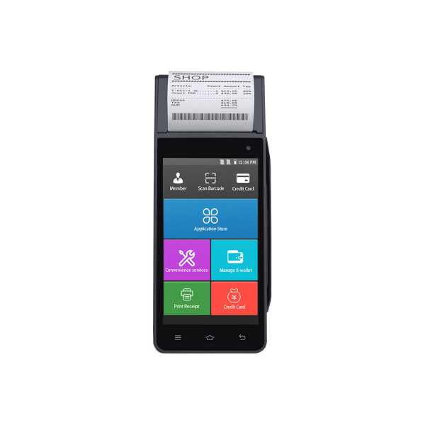 Kreditkortsmaskin Taxiparkering Handhållen POS-bokföringsmaskin med biometriskt fingeravtryck Android 7.1-stöd Magnetkort/NFC