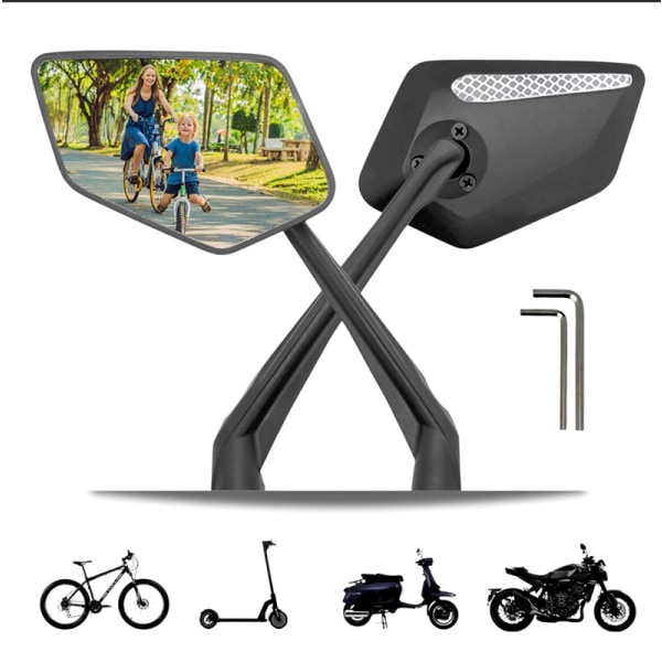 Cykelspegel - Elcykelspegel (par) - Elektrisk skoterspegel - Idealisk present - Toppen av sortimentet kompatibel med alla modeller - Reflekterande