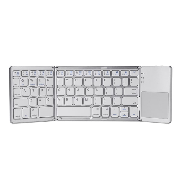 Hvidt sammenklappeligt trådløst Bluetooth-tastatur Bærbart Mouse Touch-tastatur
