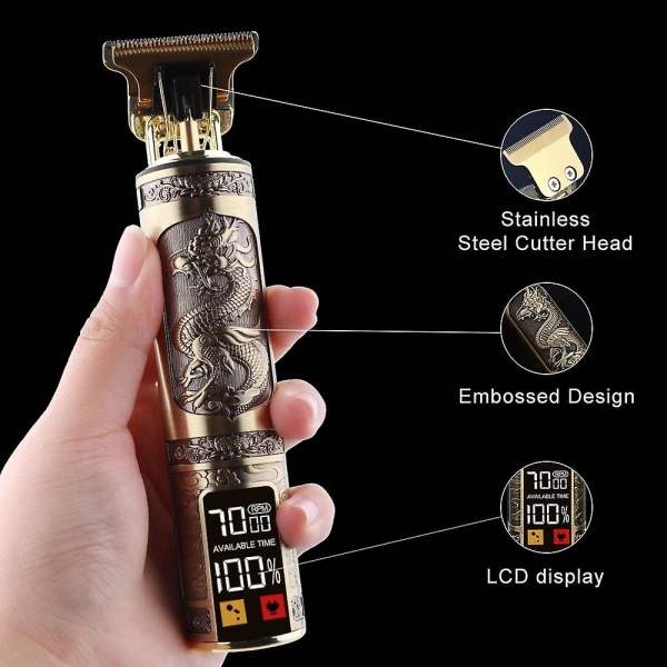 2023 Lcd T9 Elektrisk hårklipper Hårtrimmer til mænd Genopladelig elektrisk barbermaskine skæg Barber hårklippemaskine til mænd BeardLCD