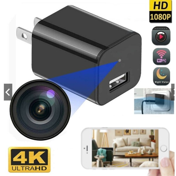 HD Mini Plug Camera USB Laddare WiFi Video Recorder Hemsäkerhetsövervakning Trådlös Nanny Camera