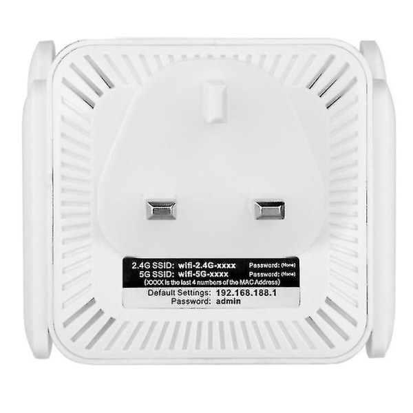 Antenne Signal Booster, 2,4 5g Dual Band Wireless Extender Repeater 1200m Wifi Booster forsterker (farge: hvit) white