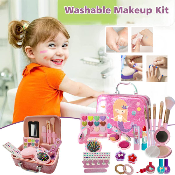 Kids Princess Makeup Kit Havfrue Makeup Set Barnebursdag
