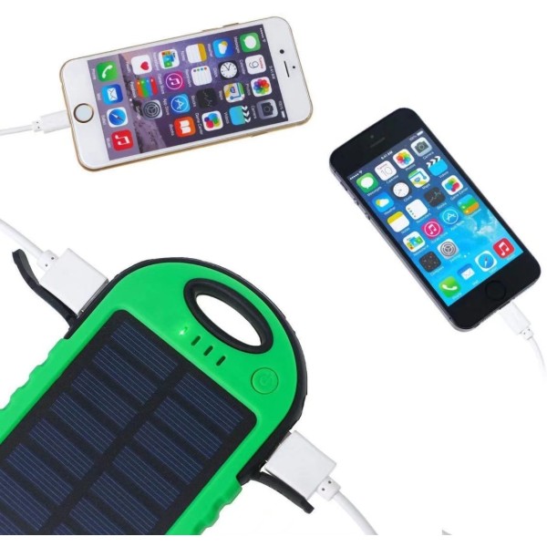 Solladdare, 5000mAh bärbar power Vattentät/stötsäker/dammsäker Dual USB  batteribank kompatibel med iPhone,Samsung,Android-telefoner 8864 | Fyndiq