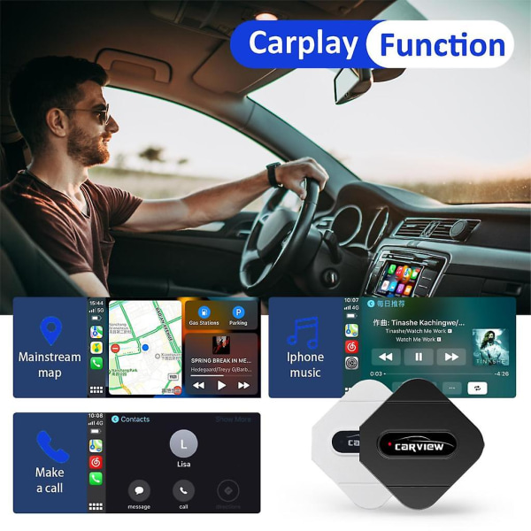 Bil OEM Kablet Carplay Til Trådløs Carplay USB Plug And Play Ai Box Quick Connect Behold alle fabriks Carplay funktioner Black CarPlay