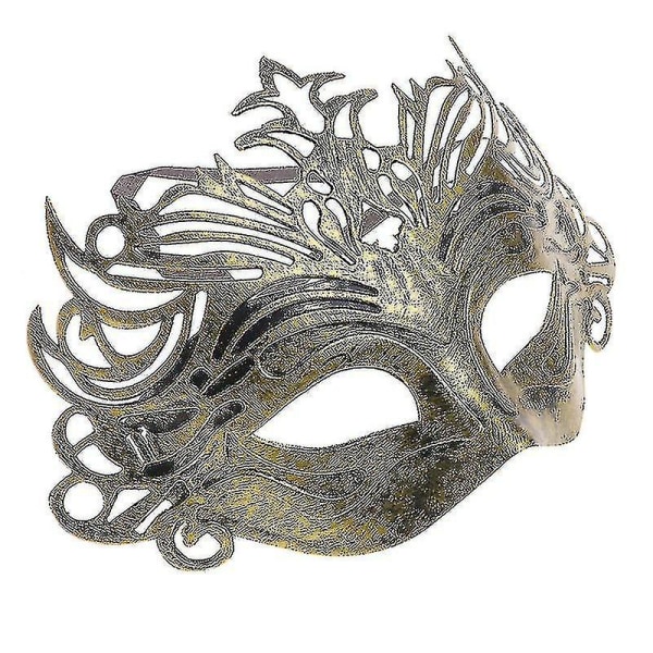 Halloween-masker Festdekorasjon Imitasjon antikk plastkrone Maskuline masker Gylden retro maskerademaske Halvt ansiktsdekorasjon til ballfest