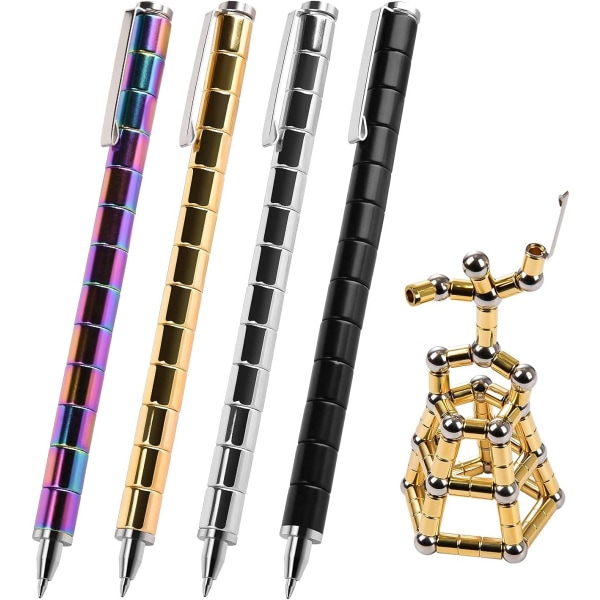 Multifunksjonell dekompresjon magnetisk metallpenn, kontorvariantpenn, kapasitiv penn, gave til barn eller venner (farge)