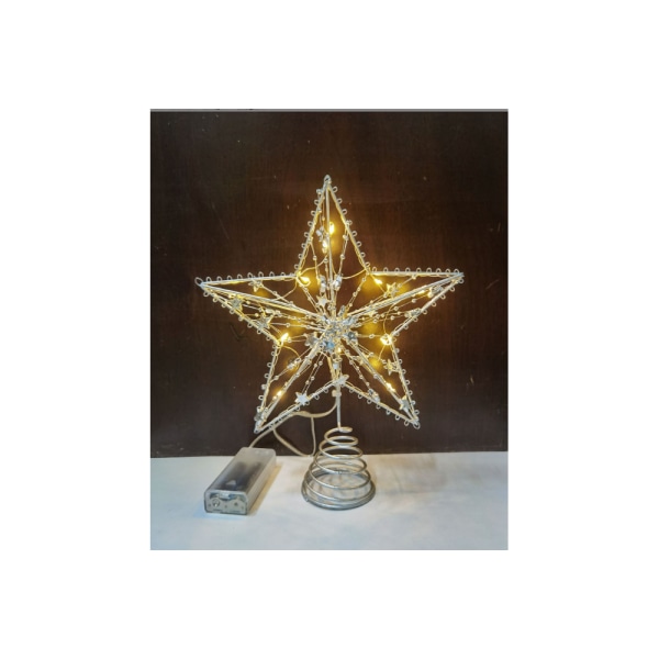 Juletræ Stjernelys Indendørs dekoration Lys Farve Lys Lys fem stjerner Stjernelys Dekoration Tilbehør Natlys（20CM guld）A