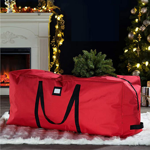 Opbevaringspose til juletræ | Beskyttelse Kunstige juletræer & dekorationer Sort | Store stærk kvalitets vandtætte aflåselige muleposer