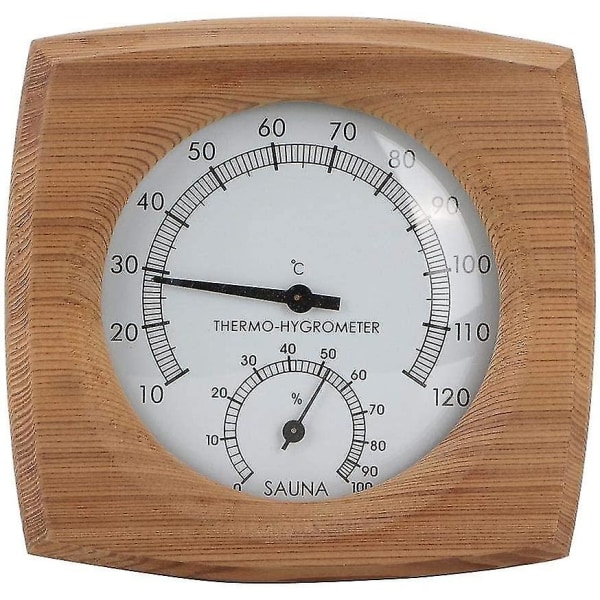 Pxcl badstuetermometer, badstutermometer av tre, veggmontert termometer, dampvåttermometer