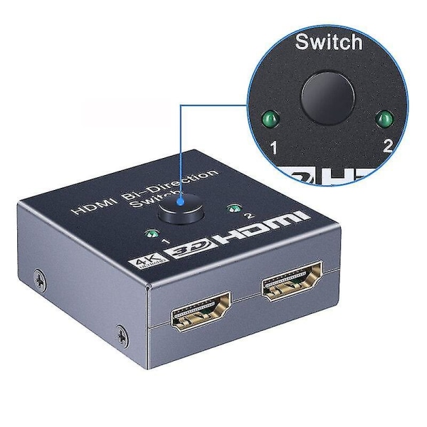 Hdmi Switcher Splitter 4k Hdmi Switch 2 Porte til Ps4 Xbox Hdtv