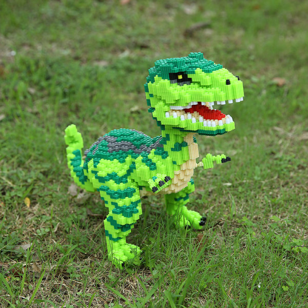 Dinosaur byggeklosser, DIY mini byggeklosser, dinosaur leke, gave til voksne og barn