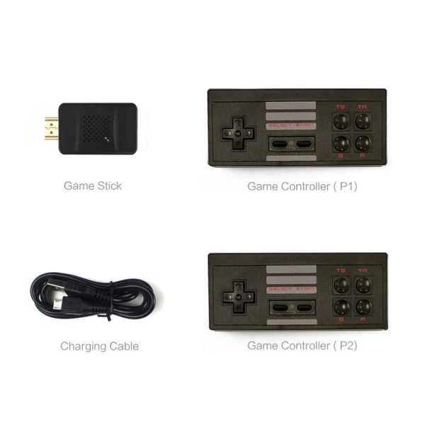 HDMI høyoppløselig spillkonsoll 620 spill trådløst håndtak dobbel spillkonsoll (1 pakke, uten batteri)
