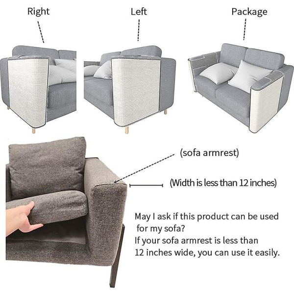 Sisal Couch Protector - Cat Scratcher - Enkel installation - 51*36*52cm