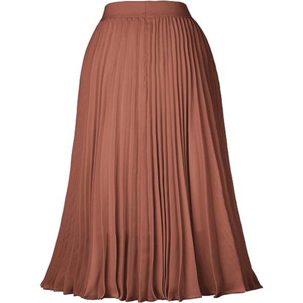 Enkel Slim Fit Silver Silk A-line kjol Elastisk söt midikjol (orange, M)