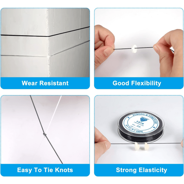 10 ruller elastisk tråd for armbånd (gul) - 8 m x 0,8 mm elastiske snorer - Elastiske TPU-smykker perletråd for perlekjede Smykkefremstilling