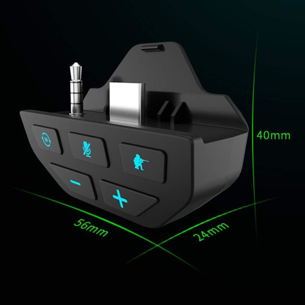 Stereo Dongle Stereo hodesett lydadapter for Xbox One X/S-kontroller med hodetelefonhøyttalere med lav latens stemmekontroll