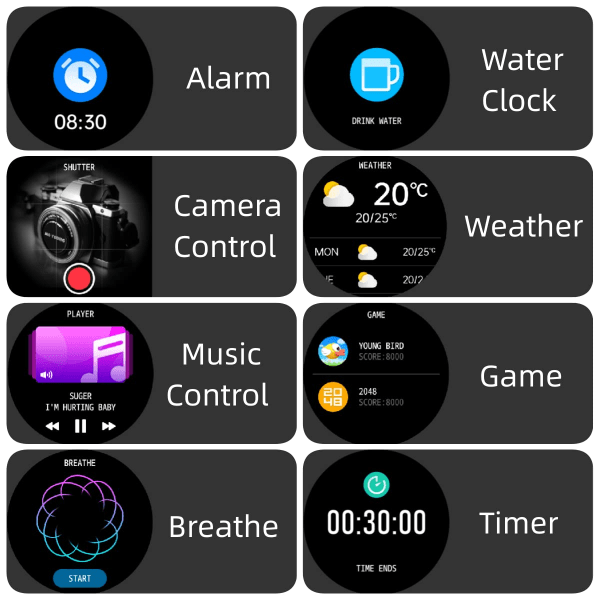 Smart Watch 1,39 tommer fuldskærms taktisk ur Robust til Android telefon iPhone kompatibel fitness