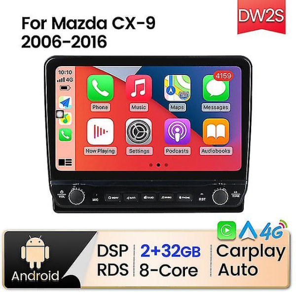 Android 11 til Mazda Cx9 Cx-9 Cx 9 Tb 2006-2016 Bilradio Multimedieafspiller Navigation Gps 4g Dsp No 2din Dvd Hovedenhed Carplay MZ01DW2S