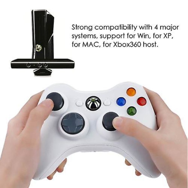 Trådlös Bluetooth Controller Gamepad Joystick Gamepad för Xbox 360 Gamepad (vit)