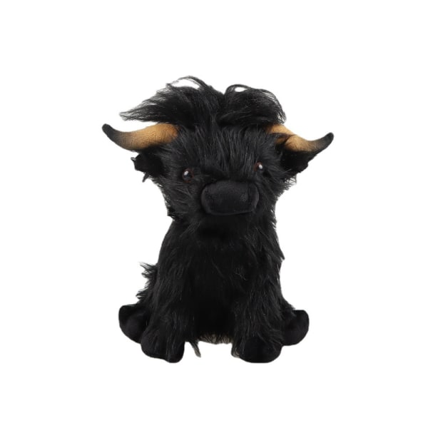 Soft Toy Highland Cow Moo, blødt og realistisk gårdlegetøj, Naturli miljøvenlig plys