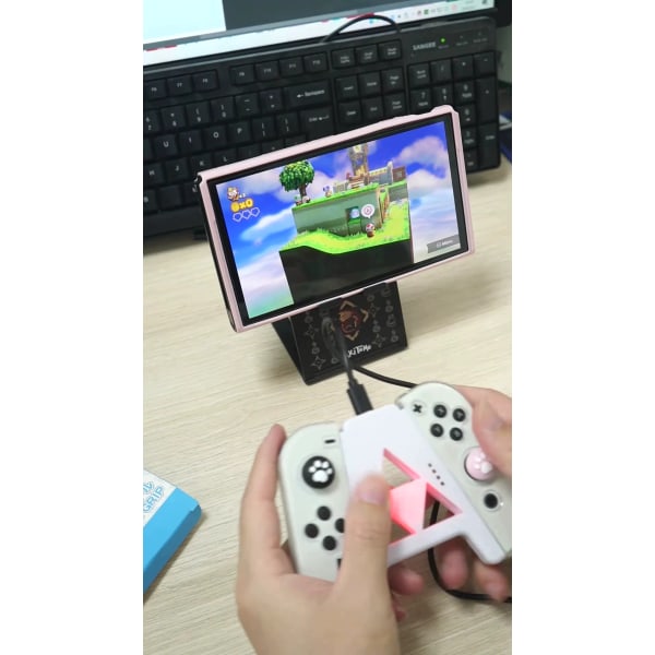 Switch Håndtag Oplader Grip NS Sky Sword Game Håndtag Holder Ladestander Oled Base Mini Portable (1 pakke, tilfældig farve)