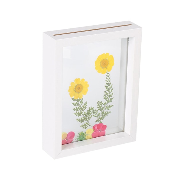 Nye billedrammer Pressede blomsterrammer Flydende billedrammer Dobbelt akryl rustik fotoramme white A4