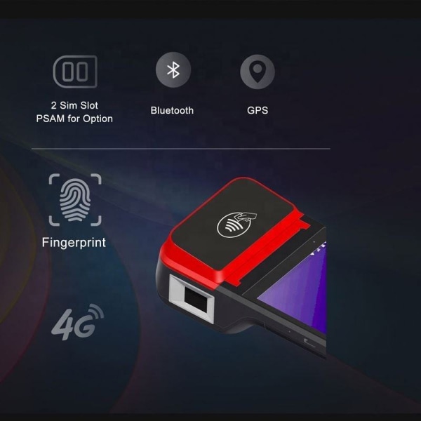 Handhållen kreditkortsmaskin smart vaktmaskin ultratunn Android handhållen kassaapparat lämplig för kontroll av kodavläsningskort
