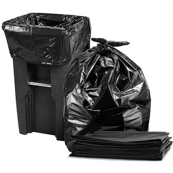 50 stk 24*32" stor svart søppelbøtte foret overdimensjonert kraftig søppelpose (svart)