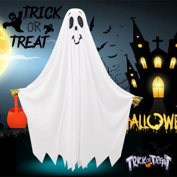 Halloween Spooky Trick or Treat Spöke Häxa Spökmantel Cosplay Vampyr Dagis  Scenshow Kostym med pumpakorg（L) 86c5 | Fyndiq