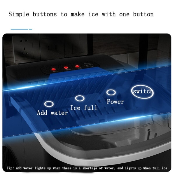 Sommermote Profesjonell elektrisk 15 kg husholdningsmini smart automatisk rund isbitmaskin Liten bærbar isbitmaskin