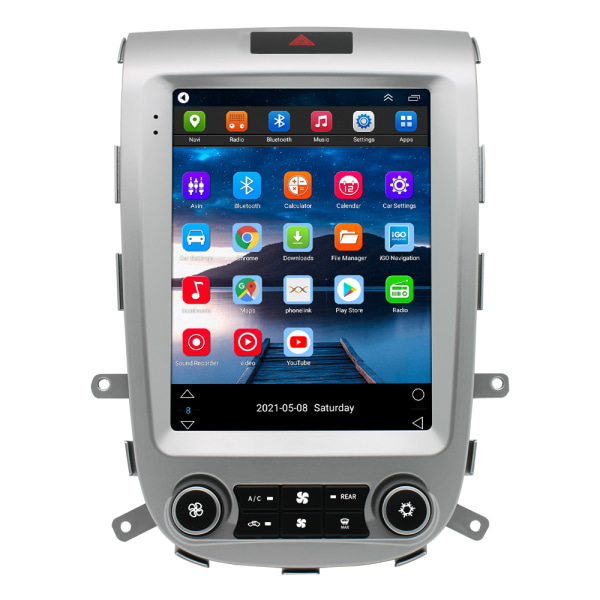 Vertikal HD-berøringsskjerm Android Auto Car Dvd-spiller Video Stereo Bilspiller med GPS-navigasjon Santa Fe 06-12