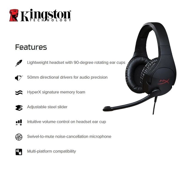 Pelikuulokkeet mikrofonilla Ammattimaiset esport-kuulokkeet AMP7.1 Virtual Surround Sound