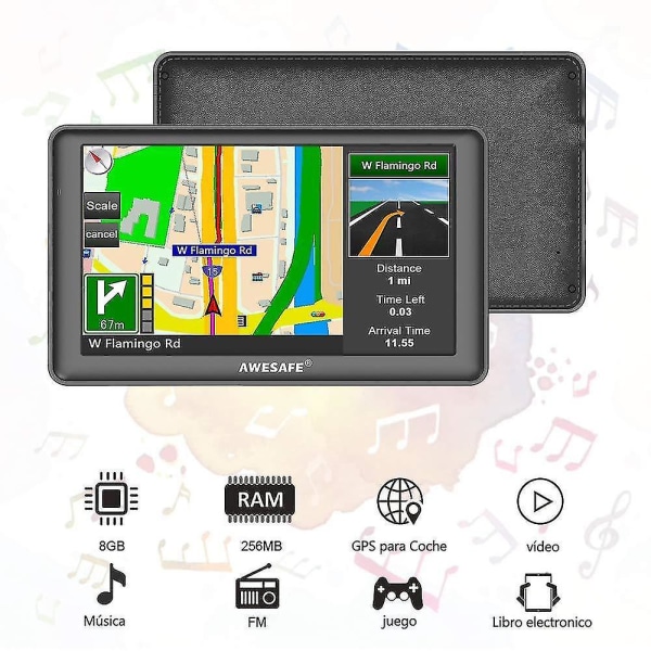 GPS 7 tommers HD GPS Navigator Mini GPS Tracker Track Recorder Høy kvalitet