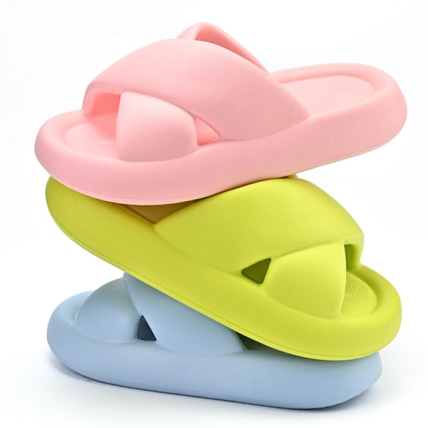 Sommermote Damer Beach EVA Candy Color Cross Straps Flat Slides Sandaler Komfort tøfler for kvinner