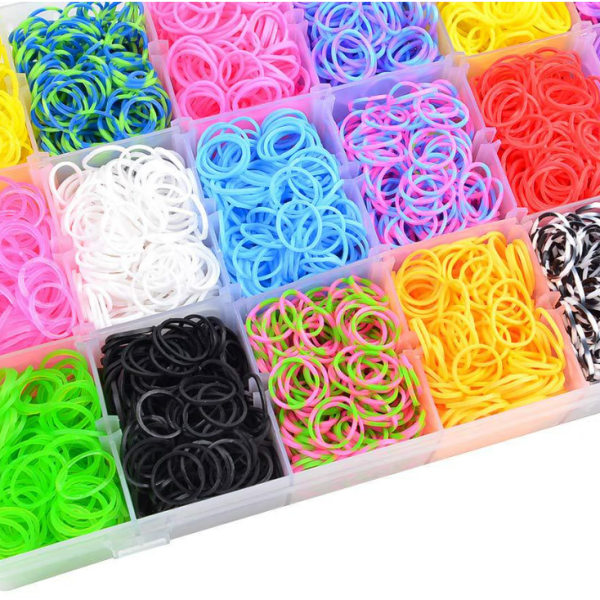 18 farver farvet gummibånd gør-det-selv splejsning opviklede regnbue gummibånd fletning