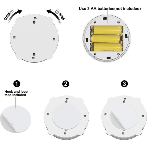 Trådløs spotlight, batteridrevne aksentlys Kunstlys for malerier Mini Led bildelys Pucklys Vegglys, 4000k lys, 80 lumen (sli