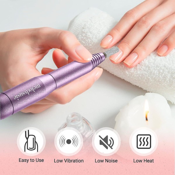 Elektrisk nagelborrmaskin 11-i-1-sats, bärbar elektrisk nagelfil-efile set för akrylgelnaglar, manikyr pedikyrverktyg med nagelborrbitar sand