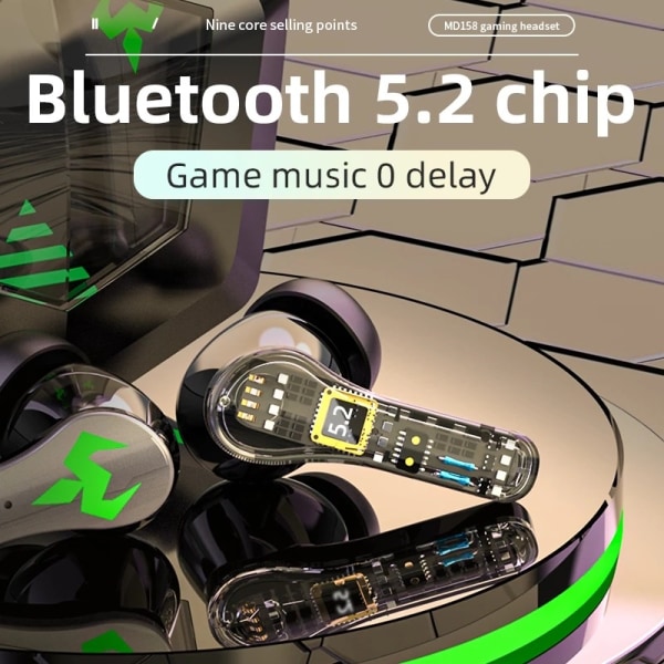 TWS Gaming Bluetooth Headset E-sport Gaming Trådløse In-Ear-hodetelefoner