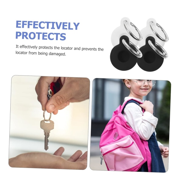 4 deler Air Tag Case for barn Nøkkelringer Air Tag beskyttelsesveske for barn Beskyttelsesdeksel Tilbehør Beskyttelsesvesker Ho