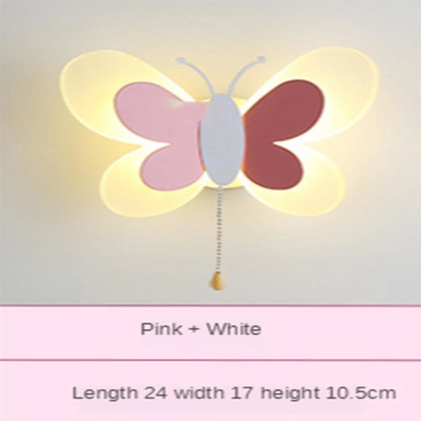 14W Creative LED-lastenhuoneen seinävalaisin sarjakuva Butterfly-seinävalaisin yöpöytälamppu (lämmin valo)