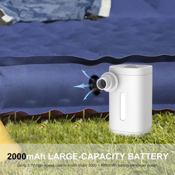 Bärbar elektrisk luftpump för utomhuspump madrass campingbelysning